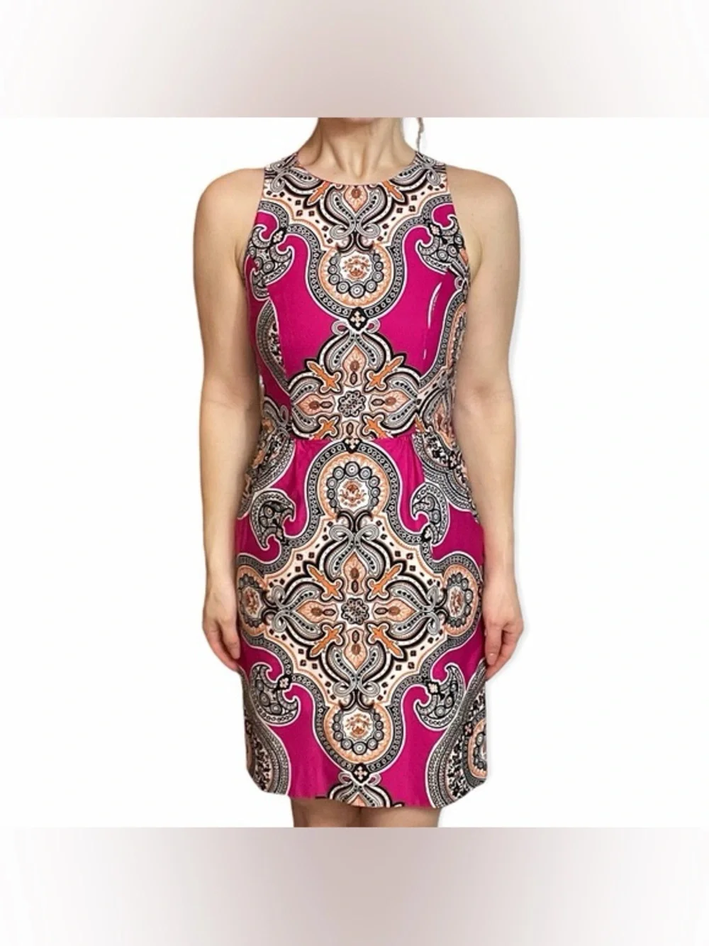 Moulinette Soeurs Anthropologie Geidi Paisley Print Sheath Dress Pink summer